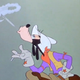 Goofy smokes a cigarette in the original uncut version of the 1942 film Saludos Amigos